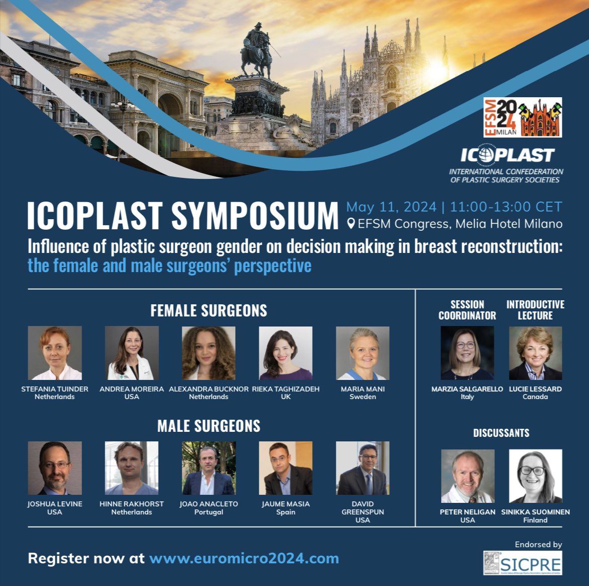 ICOPLAST Symposium on breast recon May 11st, 2024 Coming soon!