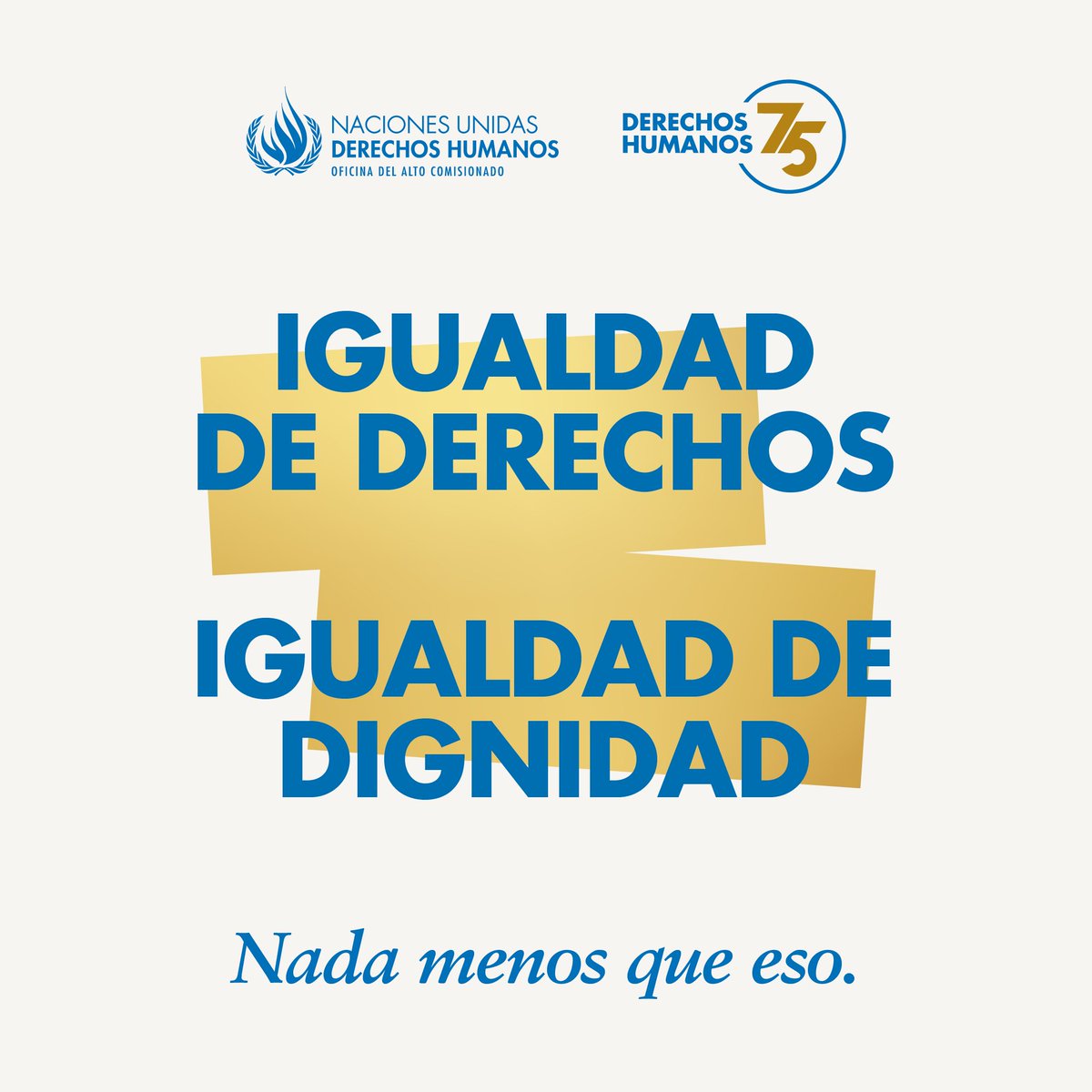 Toda persona tiene derecho a ser tratada con respeto y dignidad. Independientemente de nuestras diferencias, todos merecemos ser tratados como iguales. Es lo correcto y no debemos conformarnos con menos. #DefiendeLosDerechosHumanos