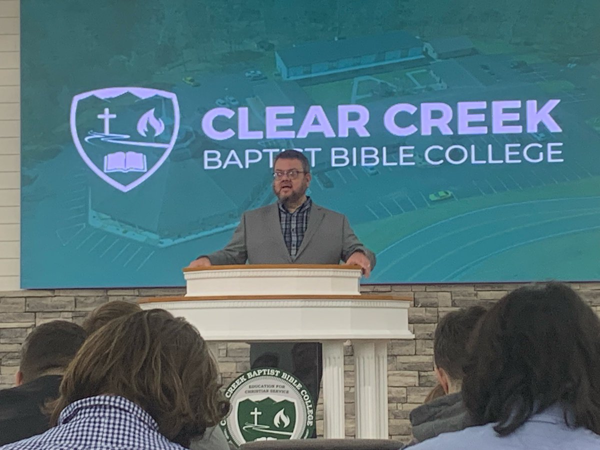WilliamGDooley1's tweet photo. What a joy to be on campus @Clear_Creek today and preach in the beautifully renovated chapel! https://t.co/Nrv4buKk1J