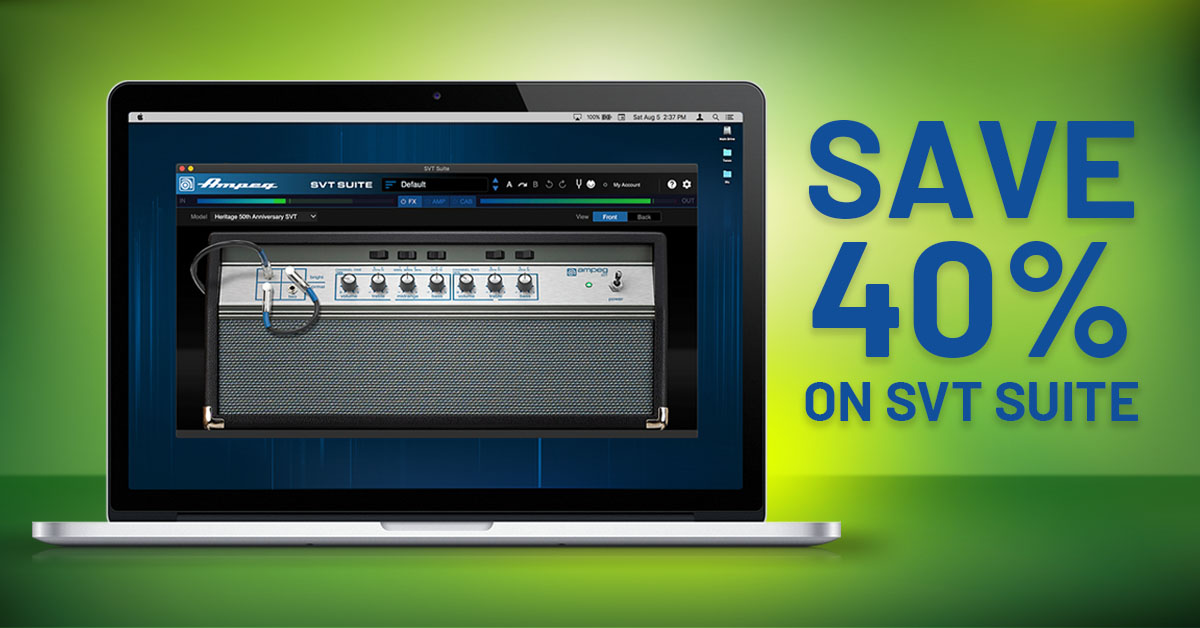 Don't miss out! 40% off the #Ampeg SVT Suite bass amp & effects plugin ends March 31. shop-ww.ampeg.com/software