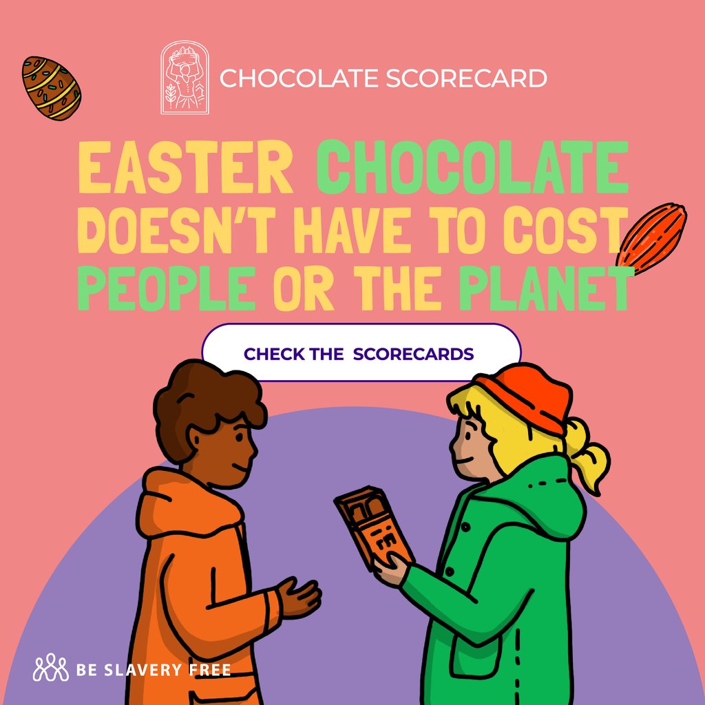 Our Easter gifts should share joy and hope—not harm people, primates, or the planet! Check out the 5th Edition of the #ChocolateScorecard to shop for better #chocolate this #Easter. chocolatescorecard.com #EthicalChocolate #EthicalCocoa #Eastershopping #EasterChocolate