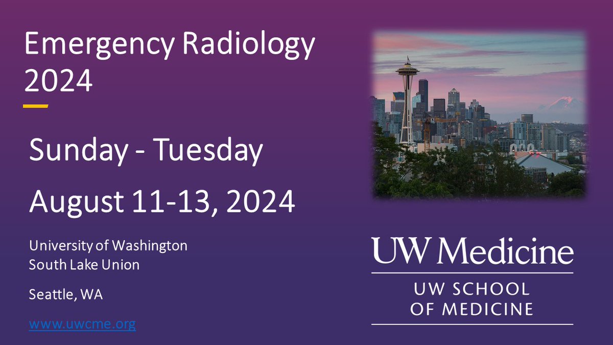 REGISTRATION NOW OPEN! Join the faculty for the Emergency Radiology 2024 conference being held in-person at SLU. Go to uw.cloud-cme.com/MJ2503 for more information and registration. #emergencyradiology #emergencymedicine @UWMedicine @UWRadiology @UwRohrmann @ericrobergemd