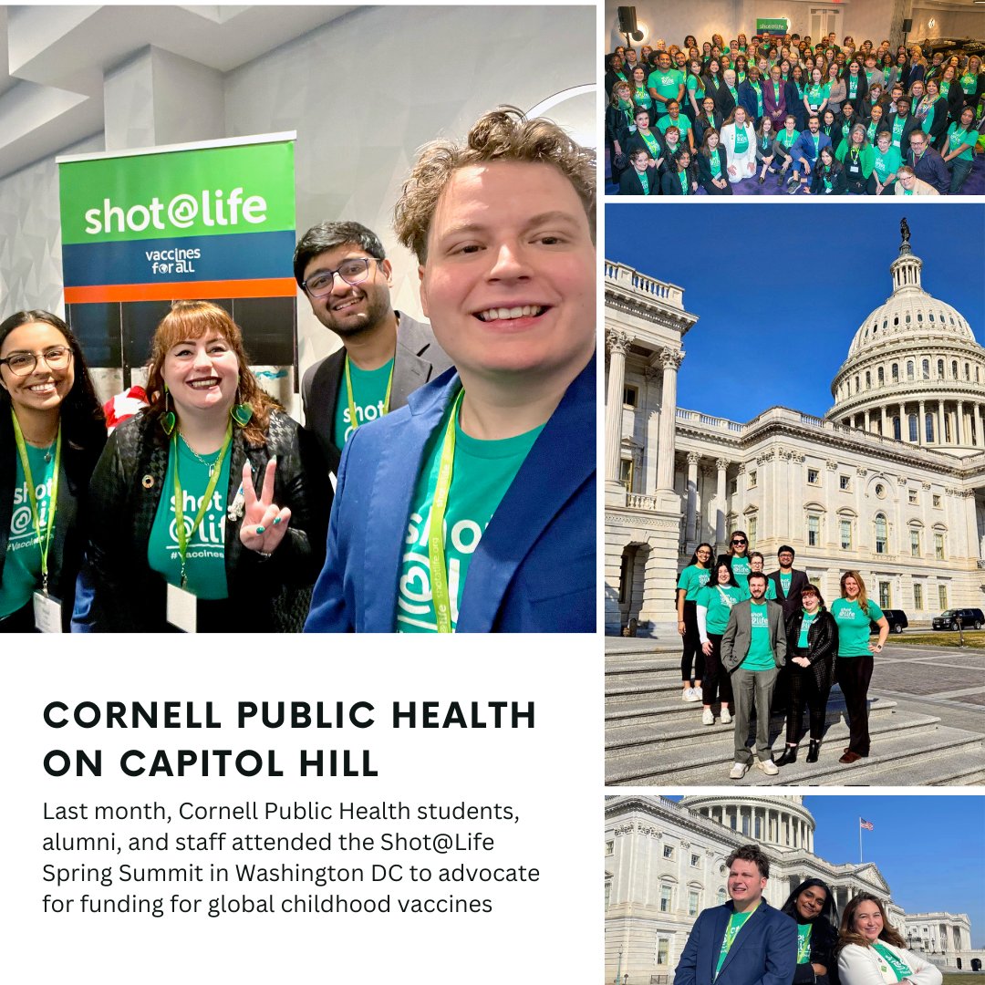 2nd-year student Neeti Patel, Alumni Aaron Connolly & Parshad Mehta, & staff member Katie Lesser spent 3 days in Washington DC at the @shotatlife Spring Summit advocating for funding for global childhood vaccines on Capitol Hill. Read more: bit.ly/3TVDevq