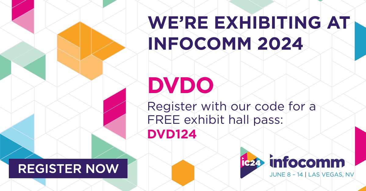 We will be exhibiting at the @InfoComm 2024 show in Las Vegas June 12-14!
Visit us in booth C9870 to see our latest signal management and visual communication solutions.
Register for a free exhibit hall pass using VIP code DVD124: invt.io/1exbahupkb0
#InfoComm24 #InfoComm2024