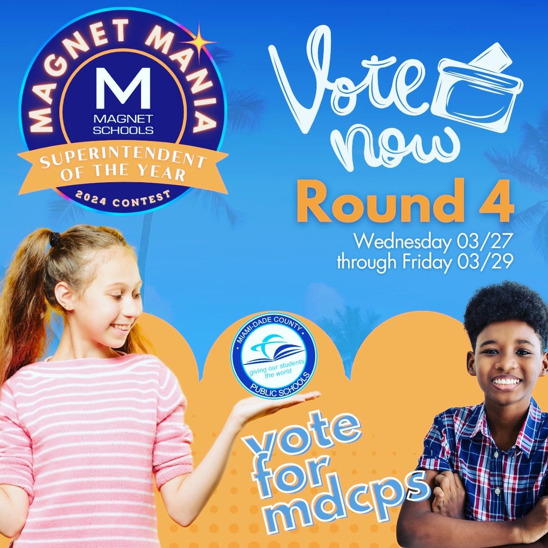 🌟 Every vote counts! Let’s rally together and cast our votes for MDCPS in the Magnet Mania SOY Contest! Voting is open from 03/27 to 03/29. Let’s make it happen! 🗳️✨  Vote here: shorturl.at/pFGP1 #YourBestChoiceMDCPS #MagnetMania