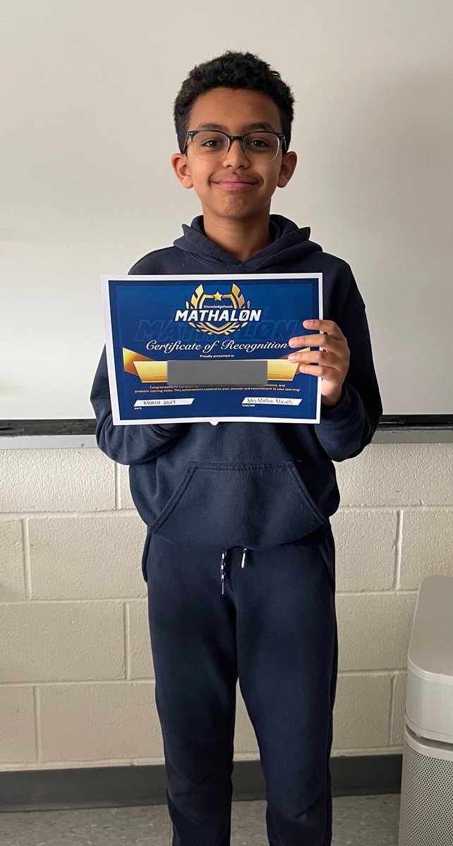 Another Full Mathalon winner in our gr 7 classroom! So proud of how hard students are working! @knowledgehook @Stvictortcdsb @TCDSB @TCDSB_PAguiar @TCDSBdirector