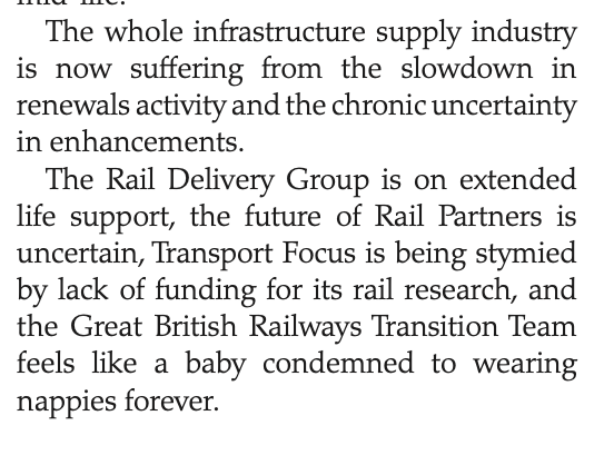 A way with words: here's Sir Michael Holden @holdmch on the state of the industry in the latest issue of Rail Review: