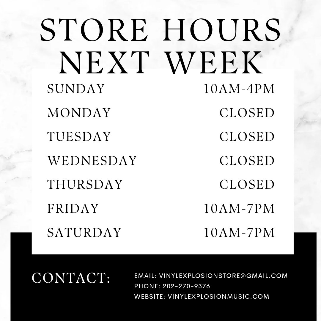 VinylExplosion's tweet image. 📆 Mark your calendars, #VinylExplosion enthusiasts! We're taking a short break through Thursday for maintenance. Thank you for your ongoing support and patience. Keep an eye on our social media for updates, and we'll see you back in action soon! 🎶🔧