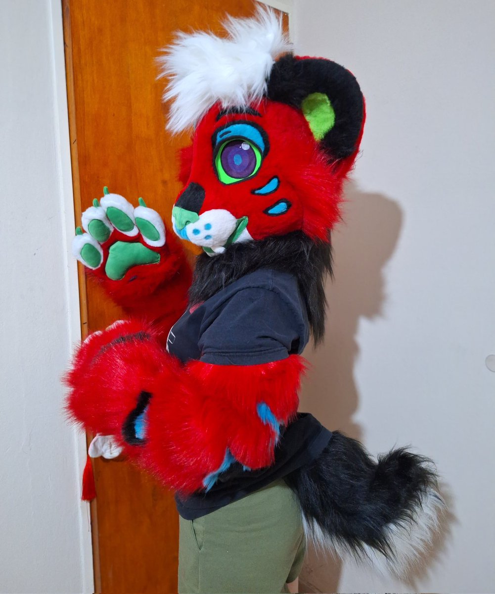 ChainaSilverfox's tweet image. Fursuit minipartial (with arms) finished! For @BlooBlurry
I can't wait to send it home, maybe this will be my first shipment out of the country!