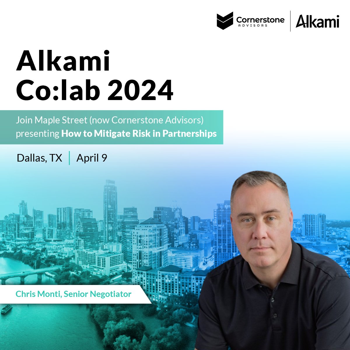 If you're attending @alkamitech Co:lab 2024, don't miss Chris Monti's session on 'How To Mitigate Risk in Partnerships.' Looking forward to seeing you there! #banks #creditunions #fintech #digitalbanking