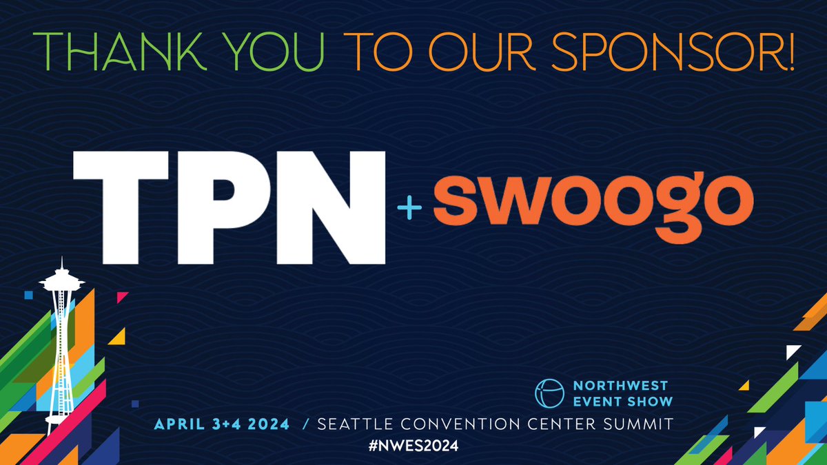 Special thanks to TPN and Swoogo co-sponsoring as Content Track Sponsors on the Northwest Event Show exclusive Event Trends &amp; Innovations Education Track.
#NWES2024 #NWES2024Sponsor #NWESEventTrendsInnovations