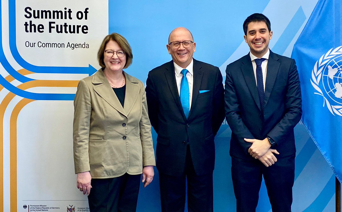 Discussed the #SummitOfTheFuture as an opportunity for meaningful #youth engagement with ASG for Youth Affairs Felipe Paullier @felipepaullier, together with @NevilleGertze as #SotF co-facilitators.