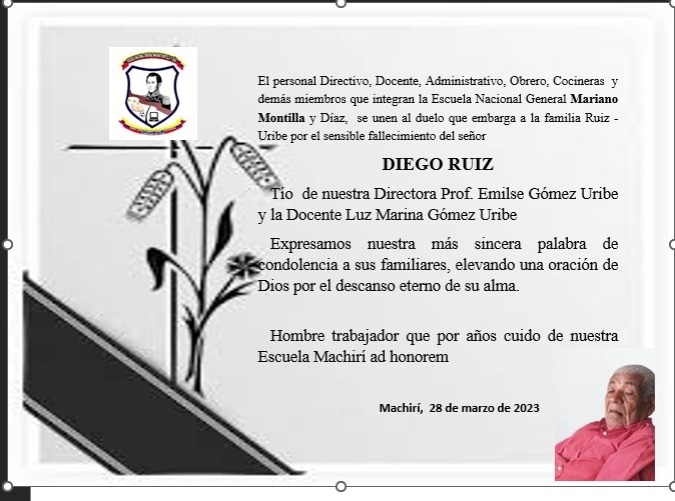 escuela_MMyD's tweet photo. Q. E. P. D. Dios lo reciba @_LaAvanzadora @Berzabethg1 @CDCETachira @MPPEDUCACION @crasancristobal @clifpsc @ClifpC @Funda_cenamec1 @cenamectachira1 @cenamec_centros @Crazet2011 @Mppe_Dgpp @DGSEMPPE @DGRPA1 @FreddyBernal @Danielcustodio3 @RosangelaOrozco @NicolasMaduro https://t.co/ZB92MlrbUT