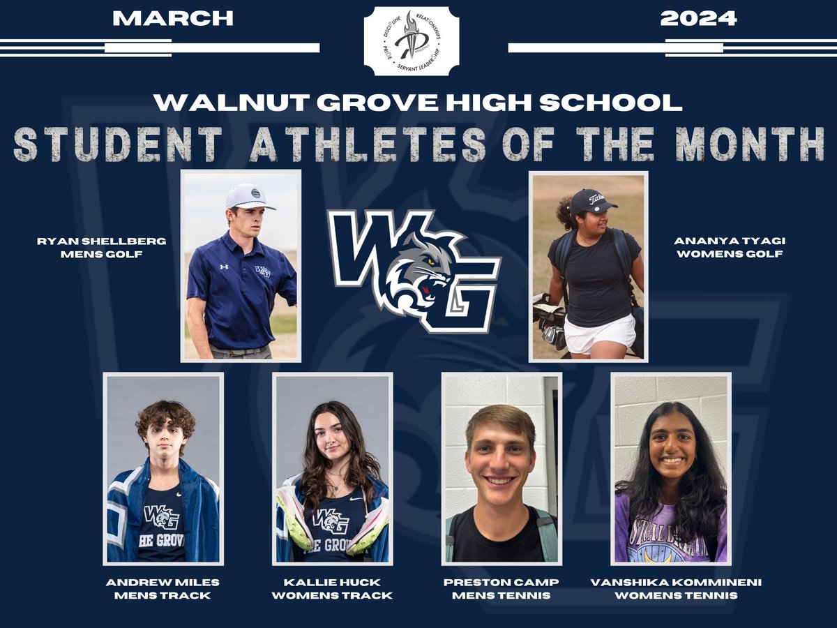 PISD_Athletics's tweet image. We are proud to announce our Walnut Grove Student Athletes of the month for March! #prosperproud @WalnutGroveHS