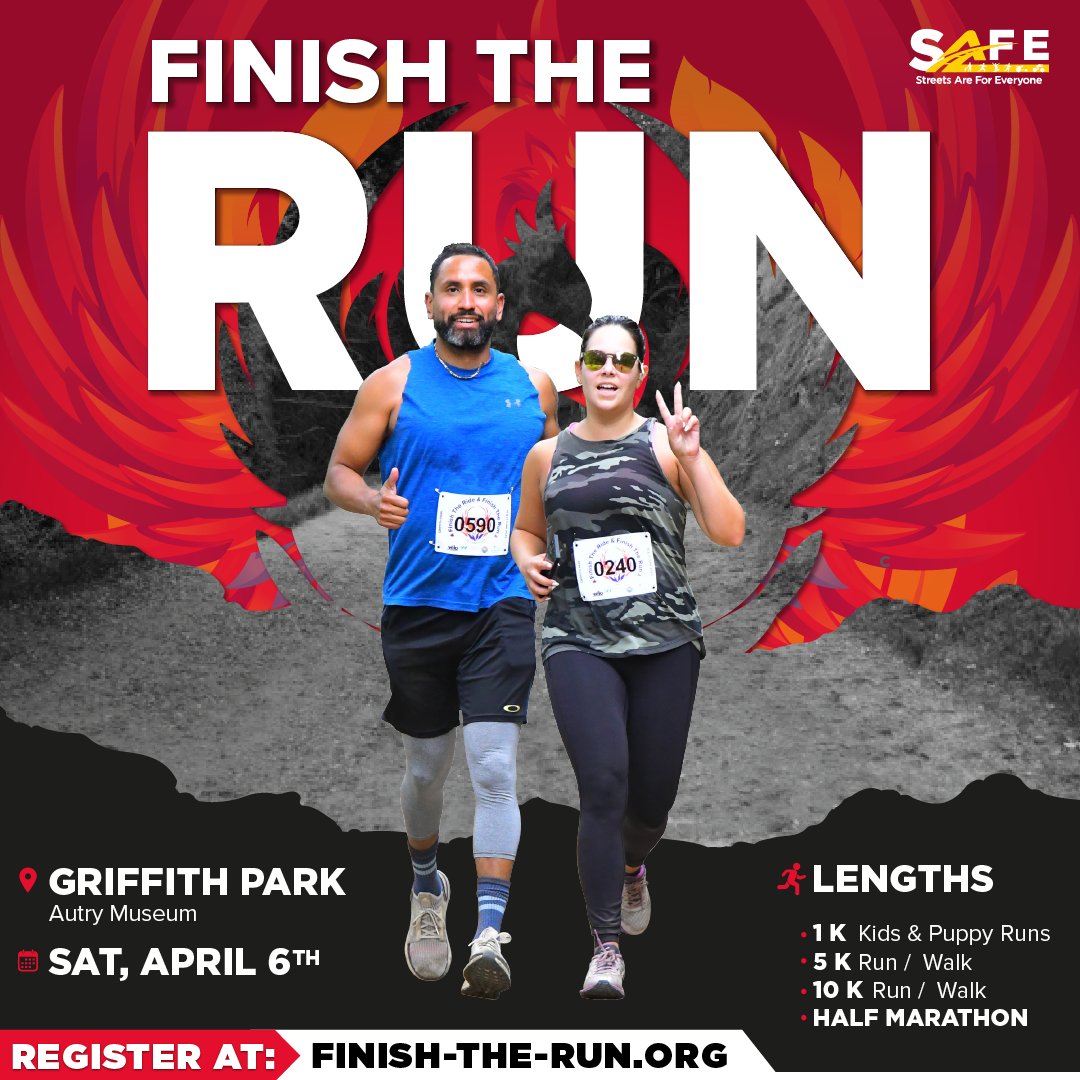 Looking for an opportunity to keep moving and running together? Our friends at Streets Are For Everyone are hosting Finish the Run 5K, 10K and 1/2 on Saturday, April 6th. SRLA runners and their friends can use the code SRLA20 for 20% off registration. bit.ly/3VC6etj