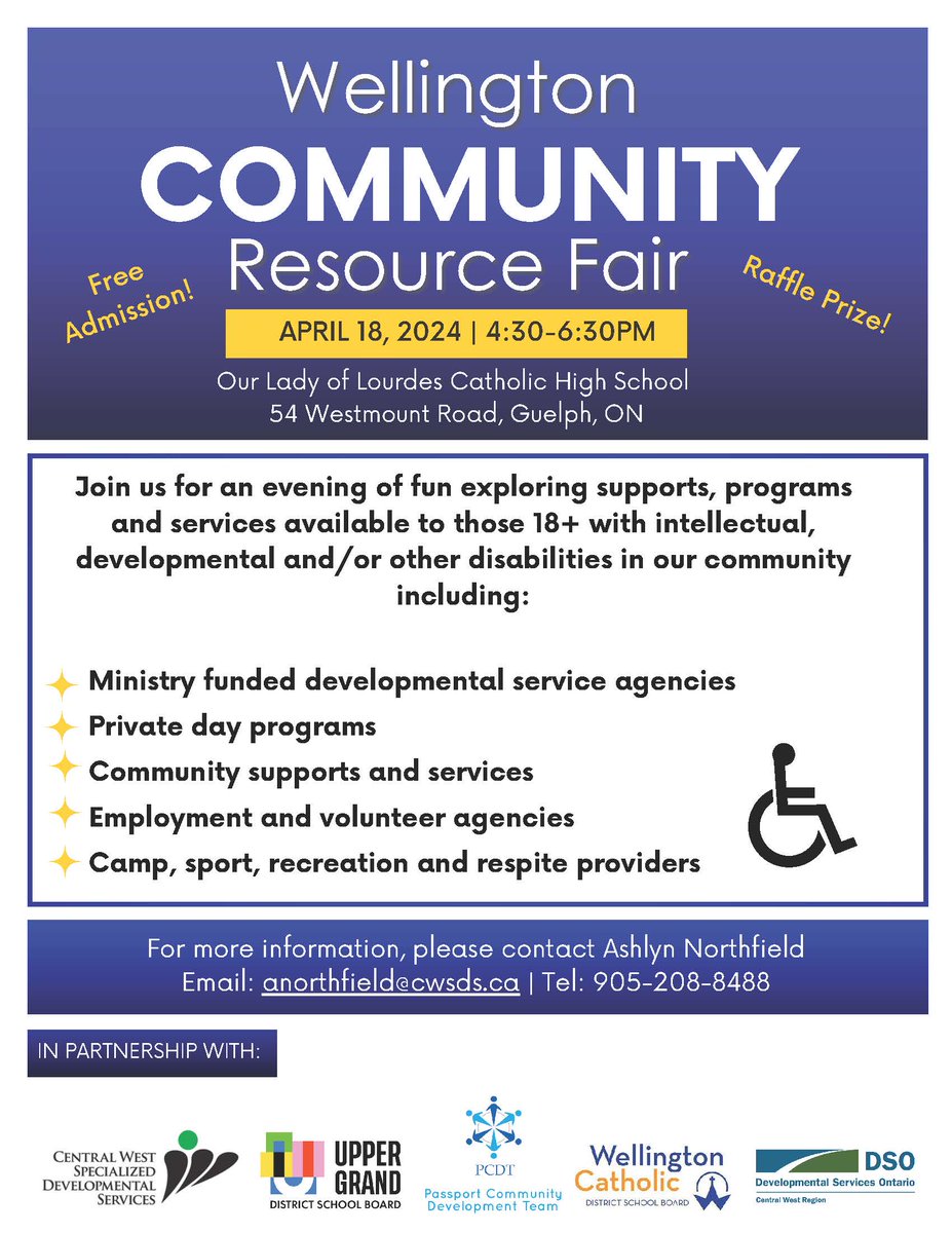 Please join us at OLOL on April 18 from 4:30-6:30 p.m. for the Wellington Community Resource Fair to visit with a wide range of community agencies that provide services and supports to individuals with developmental disabilities and other challenges. FREE admission.