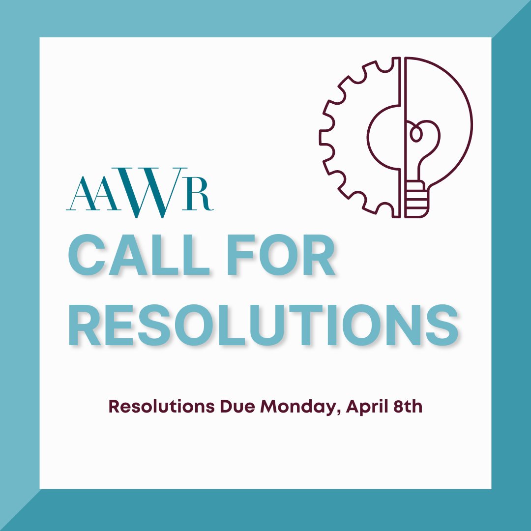 Attending the ACR Annual Meeting - AAWR Caucus on Sunday, April 14th at 10am? Please submit any resolutions you would like to discuss by checking your inbox for an email from us on how to submit your resolution for consideration. The deadline to submit is Monday, April 8th!
