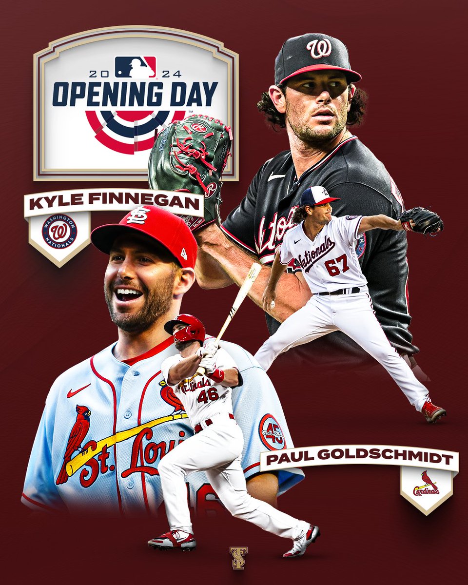 It's MLB #OpeningDay! Good luck to our #ProBobcats, Paul Goldschmidt & Kyle Finnegan! #EatEmUp #SlamMarcos