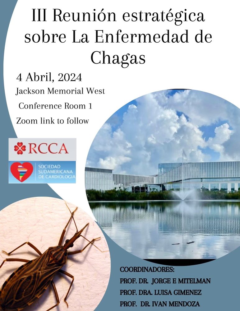 Una semana para nuestra reunión Summit. Chagas hits Miami @JacksonHealth @mencardio @HeliodoroRodri5 @torresviera @SIAC_cardio @SIAComunidad @CardiologiaSVC @kargoncar13 @igormorr @Lguevaramath #chagas