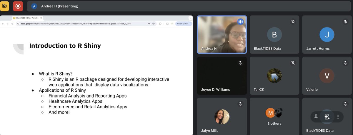 If you weren't able to attend tonight's session on building an app using RShiny with @ahobby,  check out the data and code on our Github site.  The video will be posted to our YouTube channel soon! #BlackTIDESData #R #RShiny #BlkNData

github.com/BlackTIDESData…