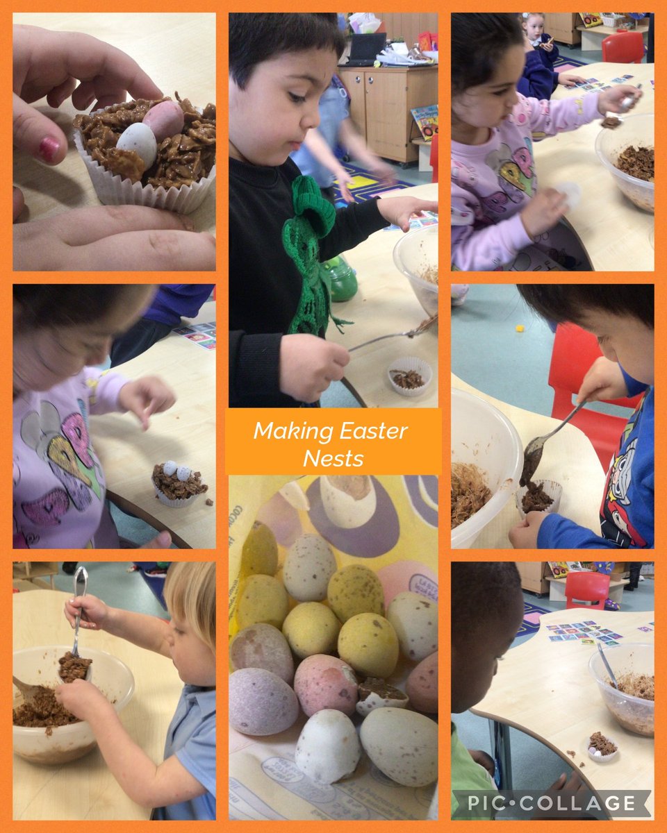 HMSWizardFS1's tweet photo. Our inspiring role model this term was Nadiya Hussain, who is a Great British Bake Off winner. We decided to have our own bake off in the nursery and made some Easter nests. They were yummy! @DeltaStrand @DeltaTrust_Org @HMSWizardFS1 #MakingCakes #GreatBritishBakeOff #Fun https://t.co/vhuvkaISWd