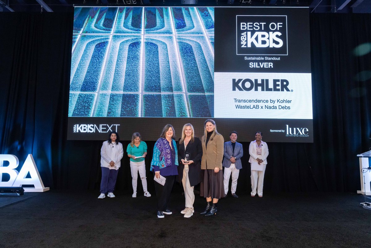 Congratulations to Kohler for receiving the Best of KBIS Award for Sustainability Standout Silver with Transcendence by KOHLER WasteLAB x @StudioNadaDebs! 🌿 Check out the full list of winners, here: kbis.com/show-news/kbis…