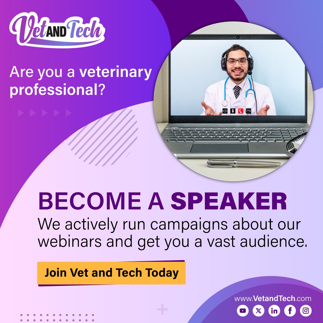 Become a VetandTech Speaker and share your expertise to empower fellow veterinary professionals. 

Join us in creating a brighter future for animals worldwide. 

Apply now! tinyurl.com/2dnuxl89

#VetandTech #VeterinaryExpert #AnimalWellness #PracticeImprovement #GlobalImpact
