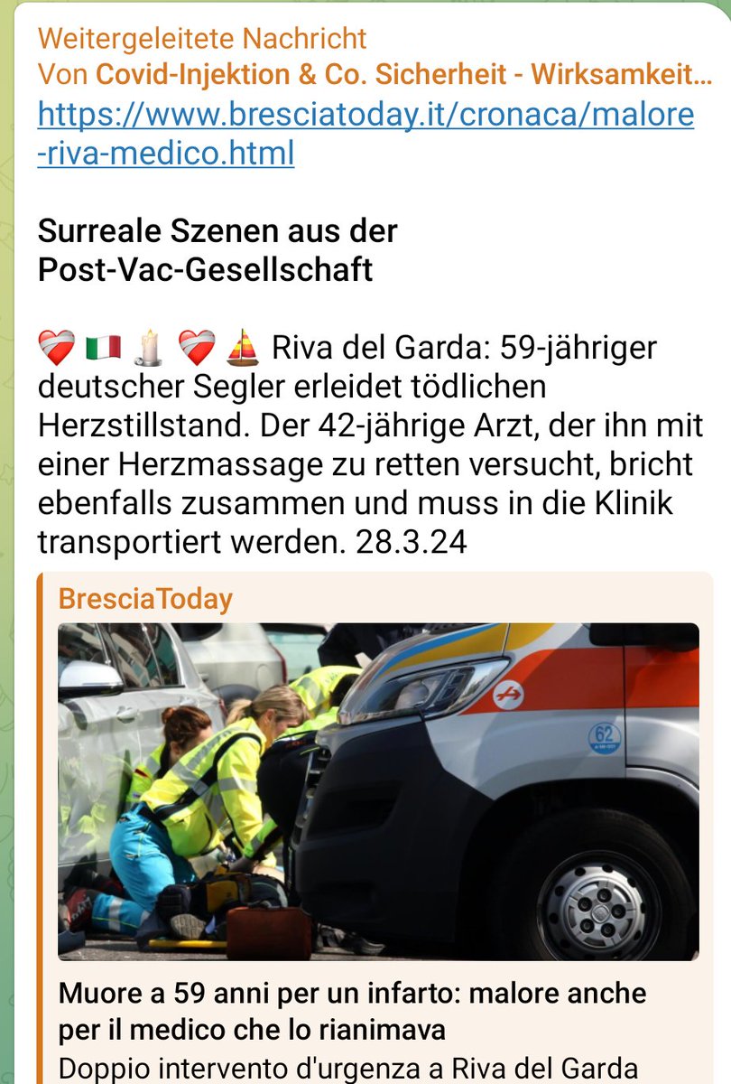 LeniB32016582's tweet photo. 🇮🇹 🇩🇪 #ploetzlichundunerwartet Zusammenbrüche in der Õffentlichkeit -hier m. (59 - RIP🙏 u. 42).
WIE OFT gab es das früher?
Zufall oder Zusammenhang mit einer C-💉? #Impfstopp und #Aufarbeitung
Zuständig in 🇩🇪 @Karl_Lauterbach, @BMG_Bund, @PEI_Germany, #STIKO, Info @BR24 https://t.co/d8kvTxHlBE