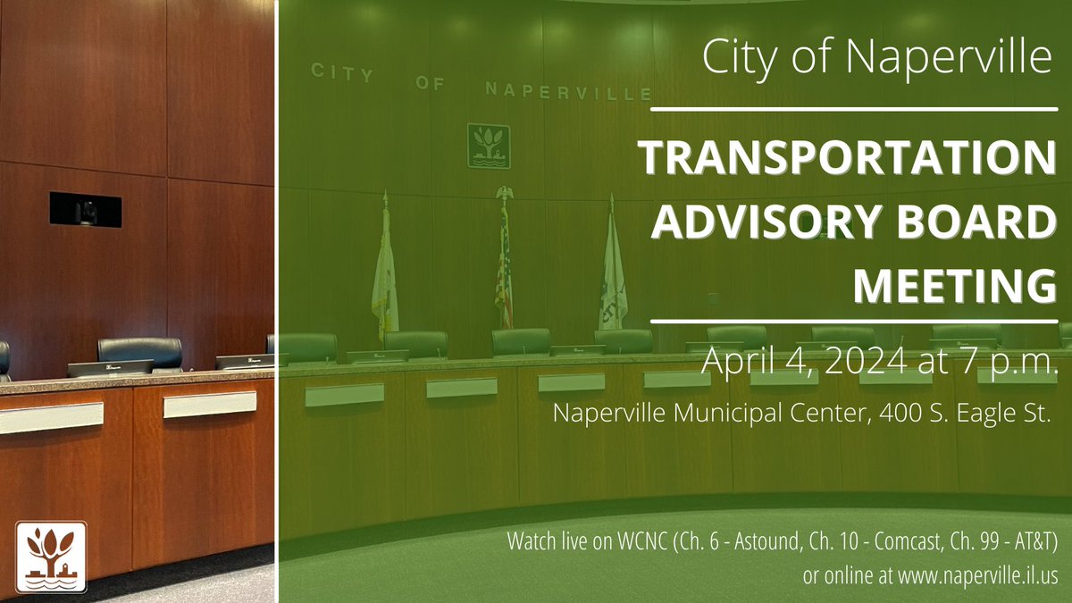 The next Transportation Advisory Board meeting will take place at 7 p.m. on Thursday, April 4. View the agenda here: ow.ly/VY4f50R4Fs8