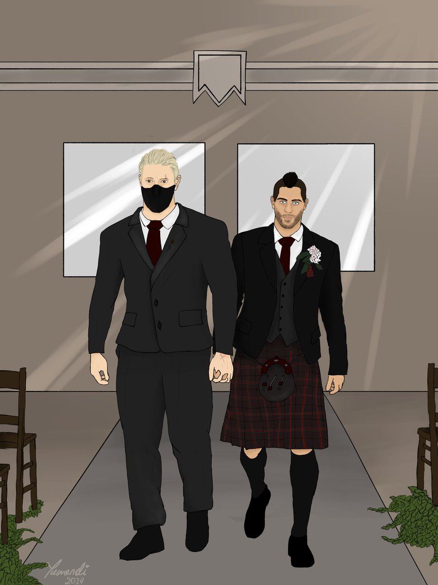 juwandiko's tweet photo. Here's my part of the art trade with @/Grimmzee91! Ghostsoap wedding ✨🩵
Thank you so much! https://t.co/rTHObGYRCs