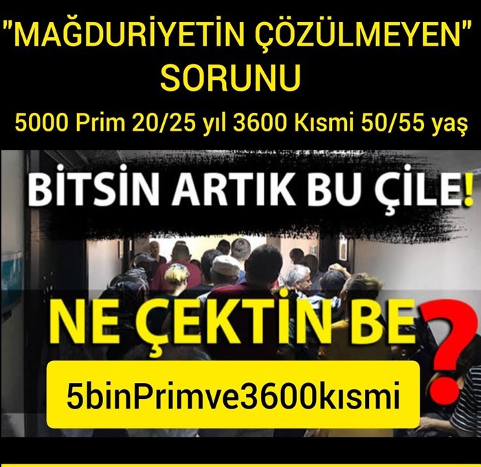 🇹🇷 Firdevs kısmi (@dogufirdevs) on Twitter photo <a href="/csgbakanligi/">T.C. Çalışma ve Sosyal Güvenlik Bakanlığı</a> <a href="/isikhanvedat/">Prof. Dr. Vedat Işıkhan</a> EYT'de Geri Kalan 2 HAKka
Çözüm Üretecek Yasalar Çıkarmadan Seçime Gidiliyor
Milyonlarca Mağdur Sn.<a href="/RTErdogan/">Recep Tayyip Erdoğan</a>
Sizden Müjde Bekliyor
8.9.99 ÖNCESİ
💥5000 Prim
💥3600 Kısmi Emeklilik HAKkı Verilsin
<a href="/_cevdetyilmaz/">Cevdet Yılmaz</a> <a href="/RTEdijital/">Erdoğan Dijital Medya</a>
<a href="/iletisim/">T.C. İletişim Başkanlığı</a> <a href="/tcbestepe/">T.C. Cumhurbaşkanlığı</a>
TAG
⏬
#Sandıktan5000VeKısmiÇıkacak <a href="/csgbakanligi/">T.C. Çalışma ve Sosyal Güvenlik Bakanlığı</a> <a href="/isikhanvedat/">Prof. Dr. Vedat Işıkhan</a> EYT'de Geri Kalan 2 HAKka
Çözüm Üretecek Yasalar Çıkarmadan Seçime Gidiliyor
Milyonlarca Mağdur Sn.<a href="/RTErdogan/">Recep Tayyip Erdoğan</a>
Sizden Müjde Bekliyor
8.9.99 ÖNCESİ
💥5000 Prim
💥3600 Kısmi Emeklilik HAKkı Verilsin
<a href="/_cevdetyilmaz/">Cevdet Yılmaz</a> <a href="/RTEdijital/">Erdoğan Dijital Medya</a>
<a href="/iletisim/">T.C. İletişim Başkanlığı</a> <a href="/tcbestepe/">T.C. Cumhurbaşkanlığı</a>
TAG
⏬
#Sandıktan5000VeKısmiÇıkacak
