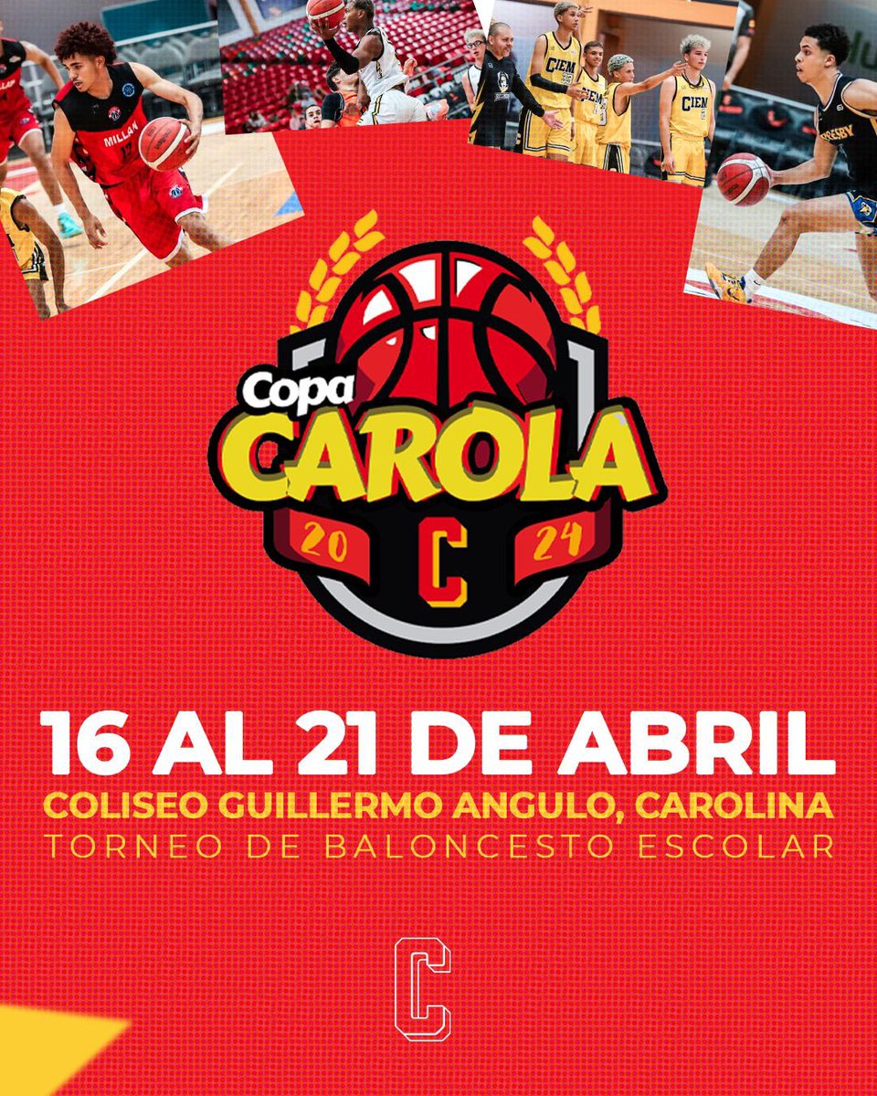 Te invitamos a la segunda edición de la Copa Carola 🏆 a celebrarse del 16 al 21 de abril en el Coliseo Guillermo Angulo de Carolina. ¡Te esperamos! 🏀🔥 #GigantesAhí | #back2back🏆