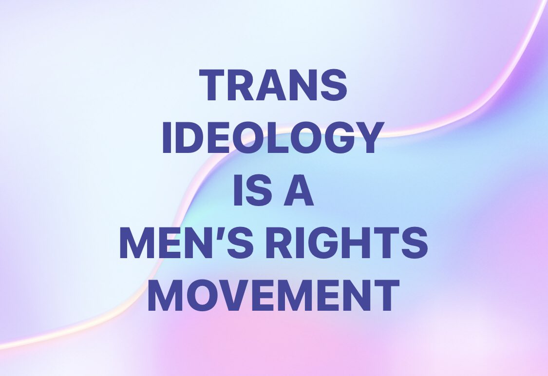Let’s call it what it is.. Trans Ideology is a Men’s Rights Movement.. and no more calling “men who identify as women”, men who identify as women, transwomen, or trans identified males.. they’re cross dressers, transvestites, fetishists.. whatever, they’re all men so #JustSayMan