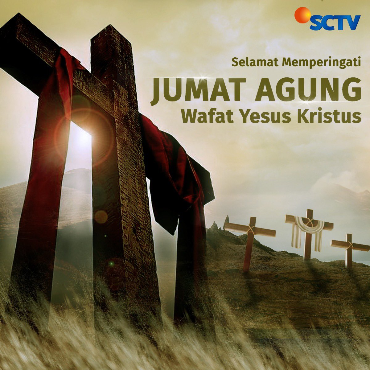 Seluruh keluarga besar SCTV memperingati “Wafatnya Yesus Kristus”. Semoga Kasih &amp; Penyertaan-Nya selalu menguatkan kita.

#SCTV #JumatAgung #WafatnyaYesusKristus