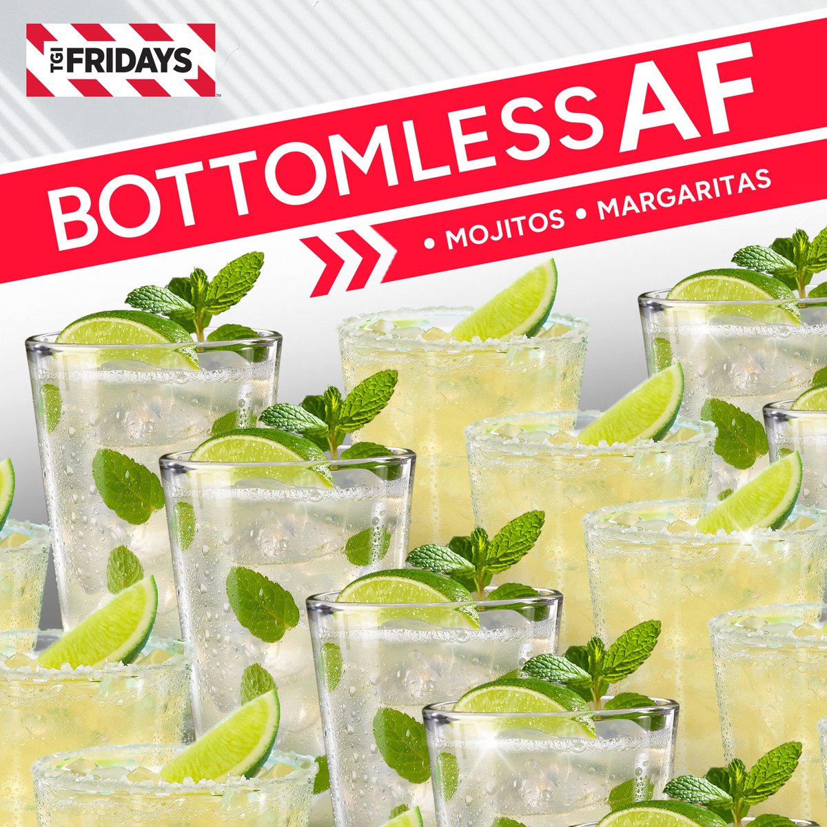 tgifridaystt's tweet photo. If you thought $13 Dollar Mojitos was Crazy, imagine bottomless Mojitos and Margaritas 🤯 🍸🍹🧉

Join us at our First edition of Bottomless Brunch this Easter Sunday. 😉 

Brunch starts 10am and Bottomless drinks from 12noon-2pm.

Trust us, you do not want to miss this 😅 https://t.co/6gyrJWIgxO