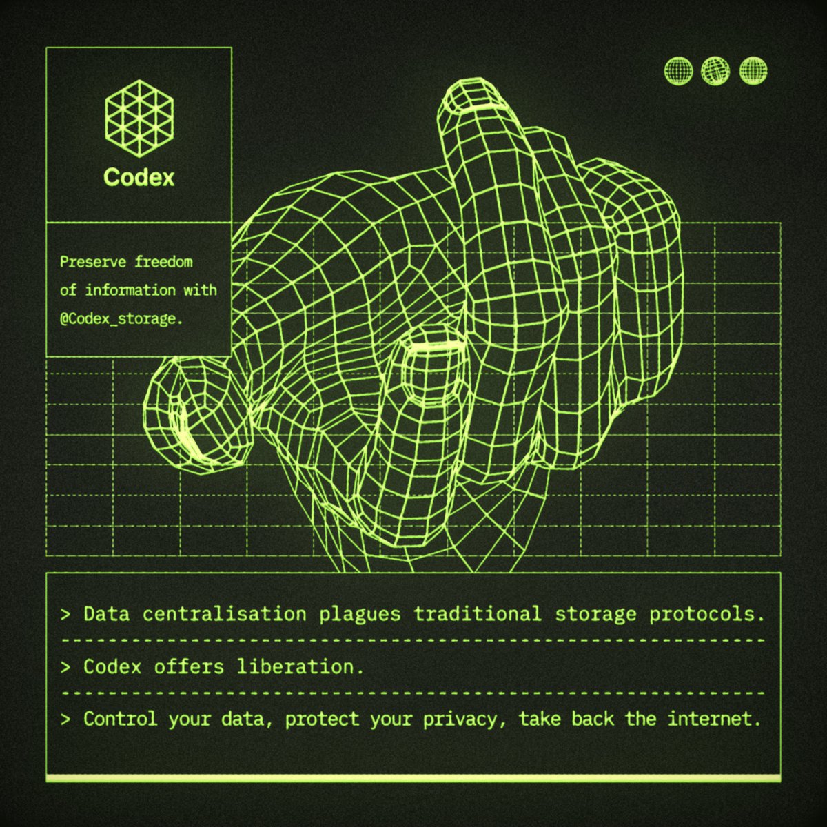 Preserve freedom of information with <a href="/Codex_storage/">Codex | Testnet is Live!</a>.