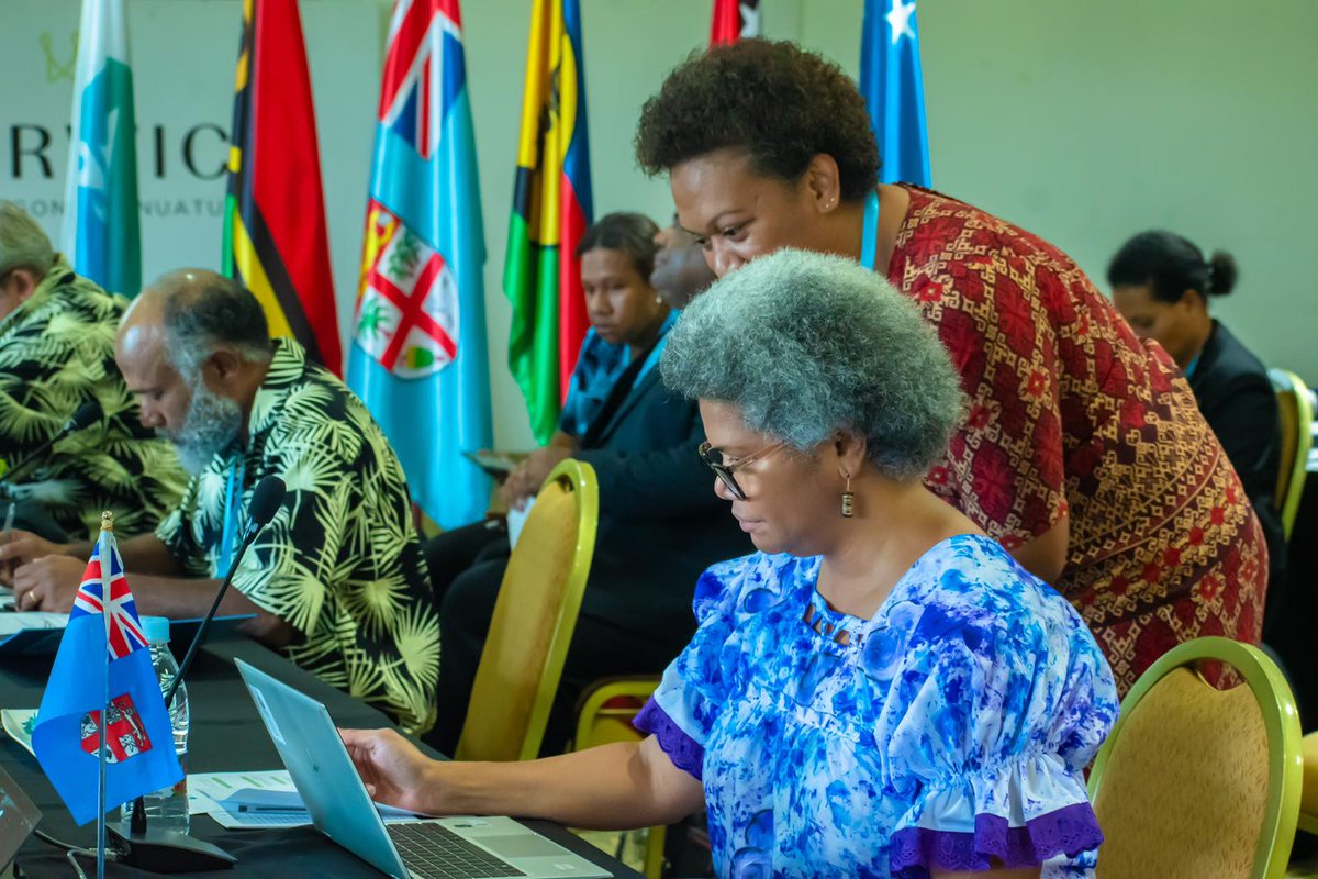 Assistant Minister for @Fiji_MOFA, Hon. @lenoraqfj represented Fiji at the Melanesian Spearhead Group (MSG) Foreign Ministers Meeting (FMM) held in Port Vila, Vanuatu on Wednesday 27th March. 🇫🇯🇻🇺🇵🇬🇸🇧🤝 ✨Media Release on @Fiji_MOFA Facebook Page.