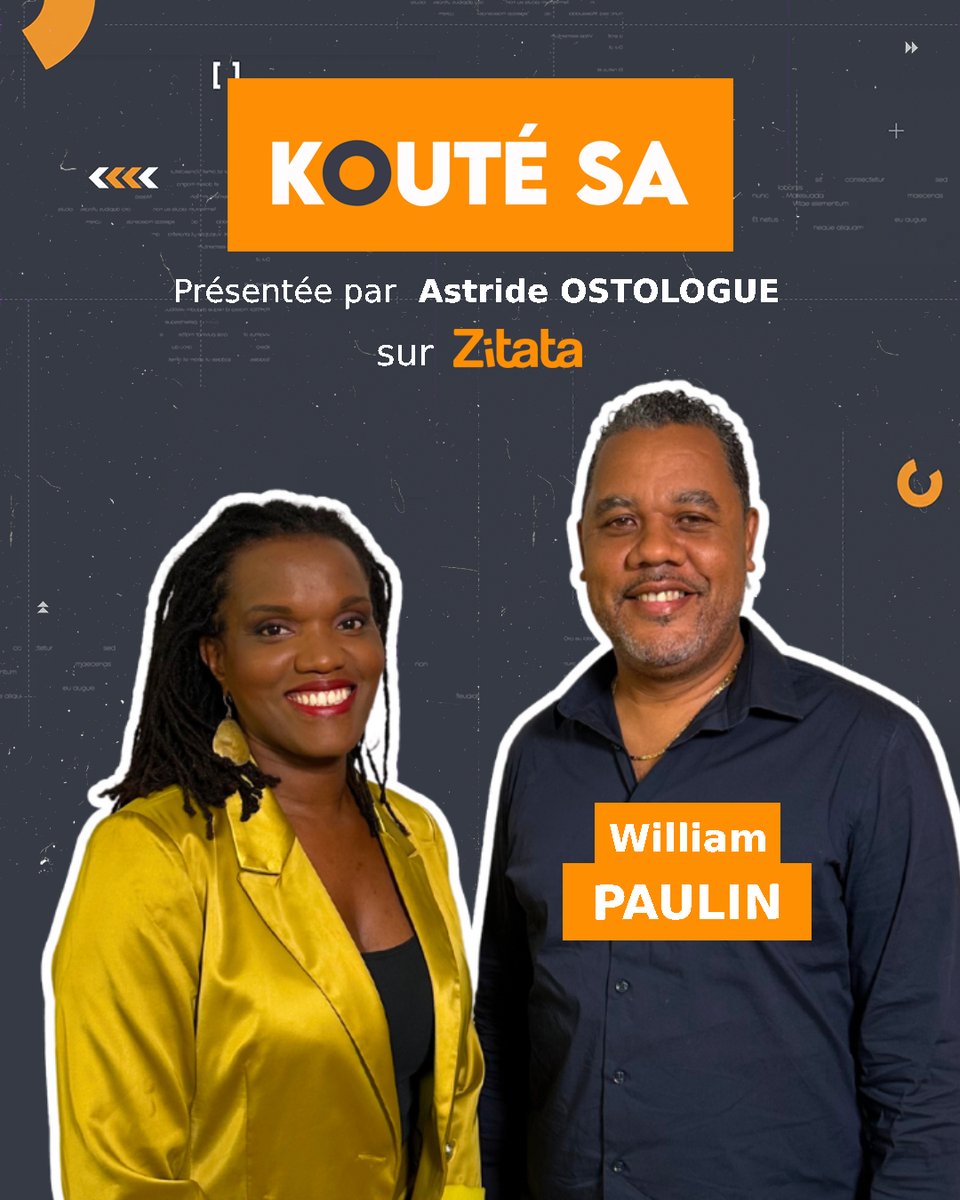 ZitataTv's tweet photo. #KOUTESA 👂🏾 | Dans ce nouvel épisode animé par Astride Ostologue, nous retrouvons William Paulin, élu de la ville de Schoelcher en charge des séniors et du bien vieillir. 

📆 Kouté Sa, ce jeudi 28 Mars à 21h15 sur Zitata TV. https://t.co/6gr4zezxmX