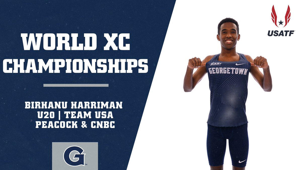 Wishing Birhanu Harriman the best of luck as he competes in the World Athletics U20 Cross Country Championships tomorrow in Belgrade, Serbia! So proud to have one of our Hoyas representing the USA on the global stage 👏🇺🇸 📺: Peacock and CNBC ⏰: 6:35am ET #HoyaSaxa