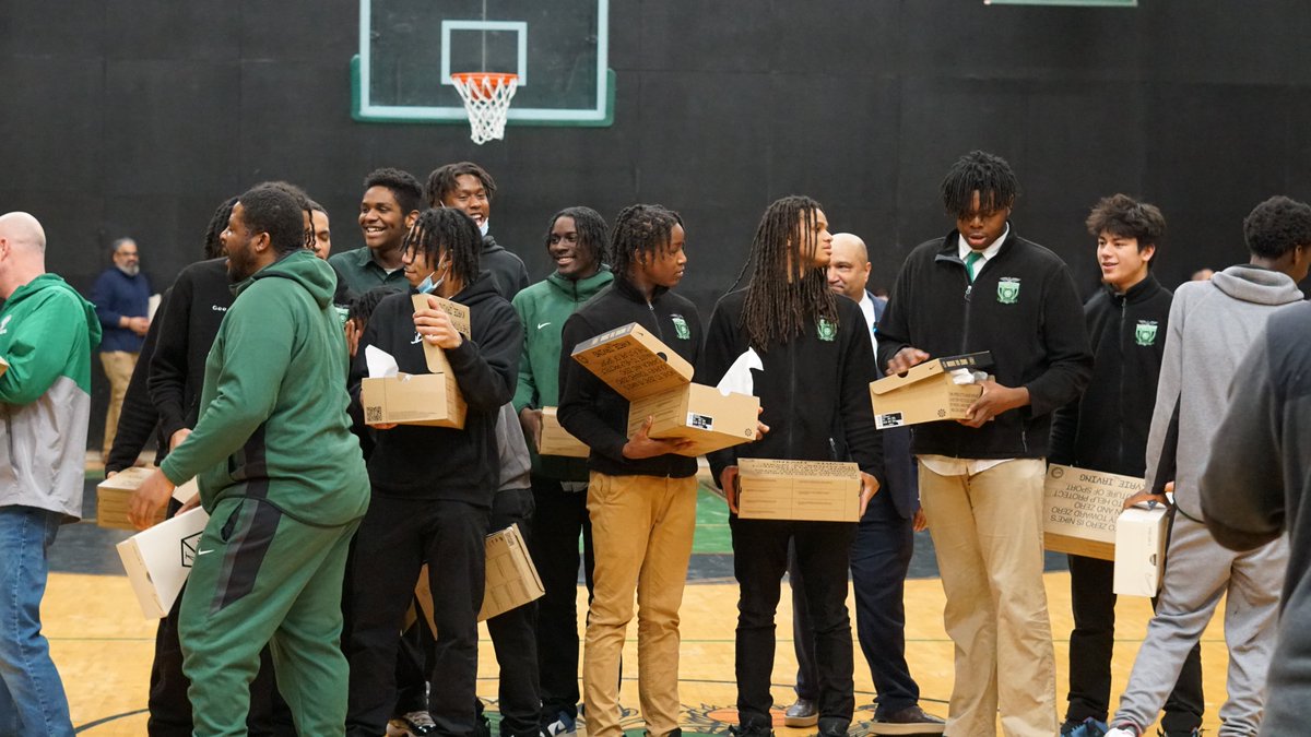 A BIG CONGRATULATIONS to the Green Tech Boys Basketball team on their recent AAA state championship win! With the help of Pastor Charlie, the players received a pair of Nikes to celebrate their victory. It’s important to encourage our young people when they display excellence.