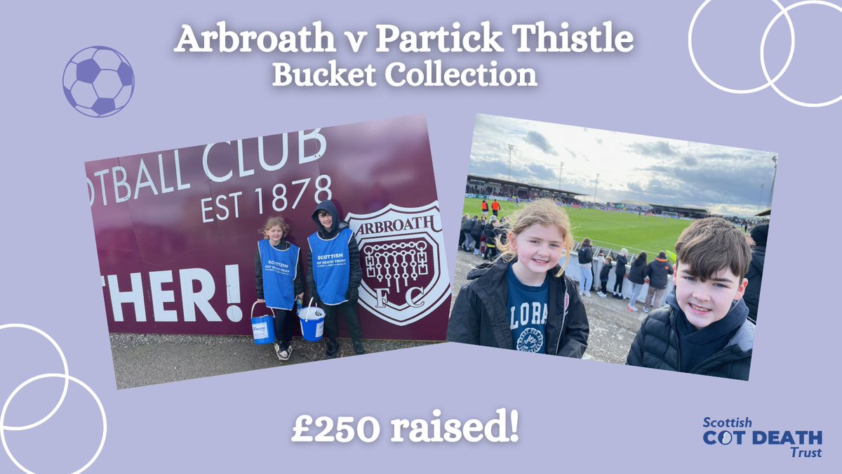 Our grateful thanks go out to @ArbroathFC, for allowing us to do a bucket collection last weekend at the Arbroath v Partick Thistle game. A brilliant £250 was collected from the fans. We are always grateful for every penny raised and thank you for everyone’s generosity.