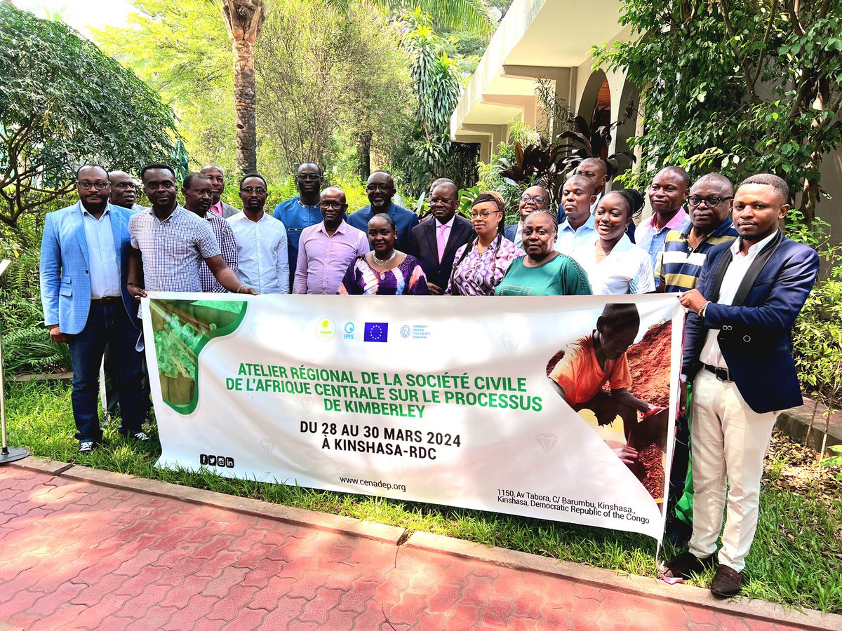 'Central African members of the KP Civil Society are gathered in Kinshasa, DRC Congo, for a 3-day workshop focusing on improving diamond governance in the region. They'll discuss strategies to protect local communities' rights and enhance diamond governance. #Kimberley Process#