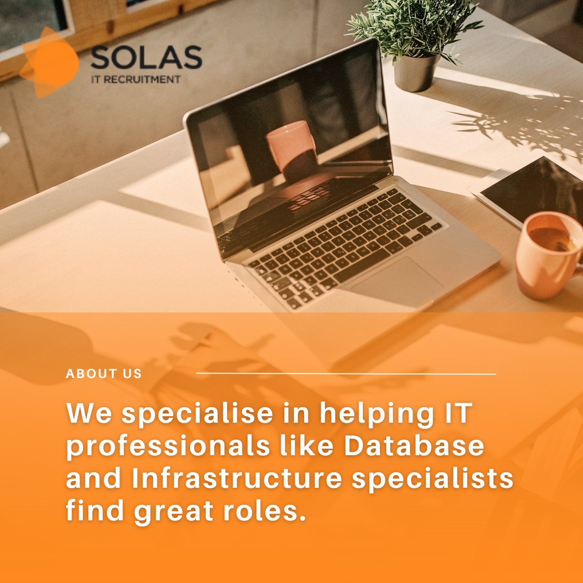 At Solas IT, we specialise in helping IT professionals like Database and Infrastructure specialists find great roles.

If you have a great role and are looking for the best IT professional to fill it, get in touch today on 01 244 9520.

#IT #Tech #Recruitment #IrishBiz