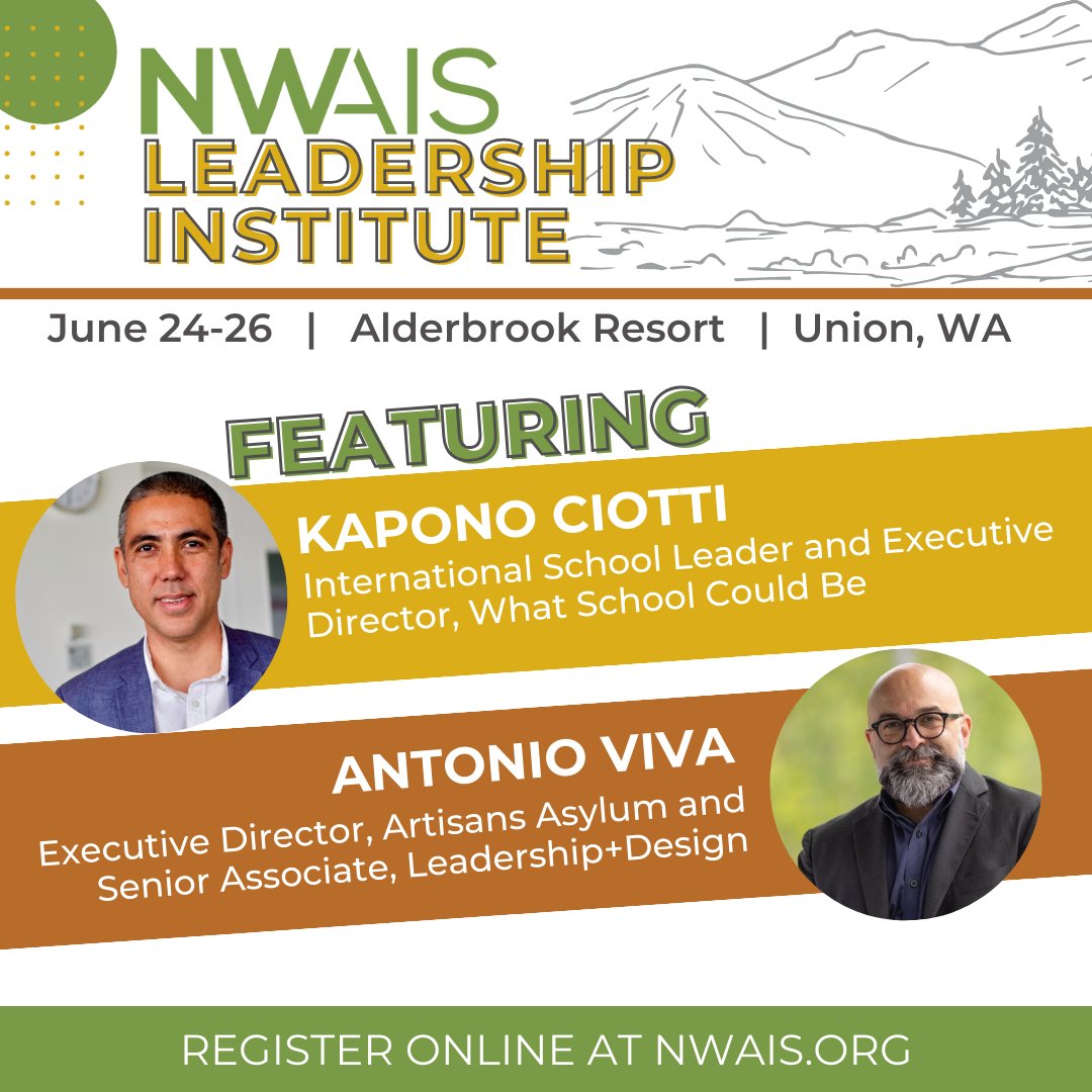 Making your summer plans? Kick off the summer with the NWAIS Leadership Institute, dynamic conference which is an opportunity to gather with school leaders from across the region. Now open for registration! Learn more + register here: nwais.org/events/EventDe…