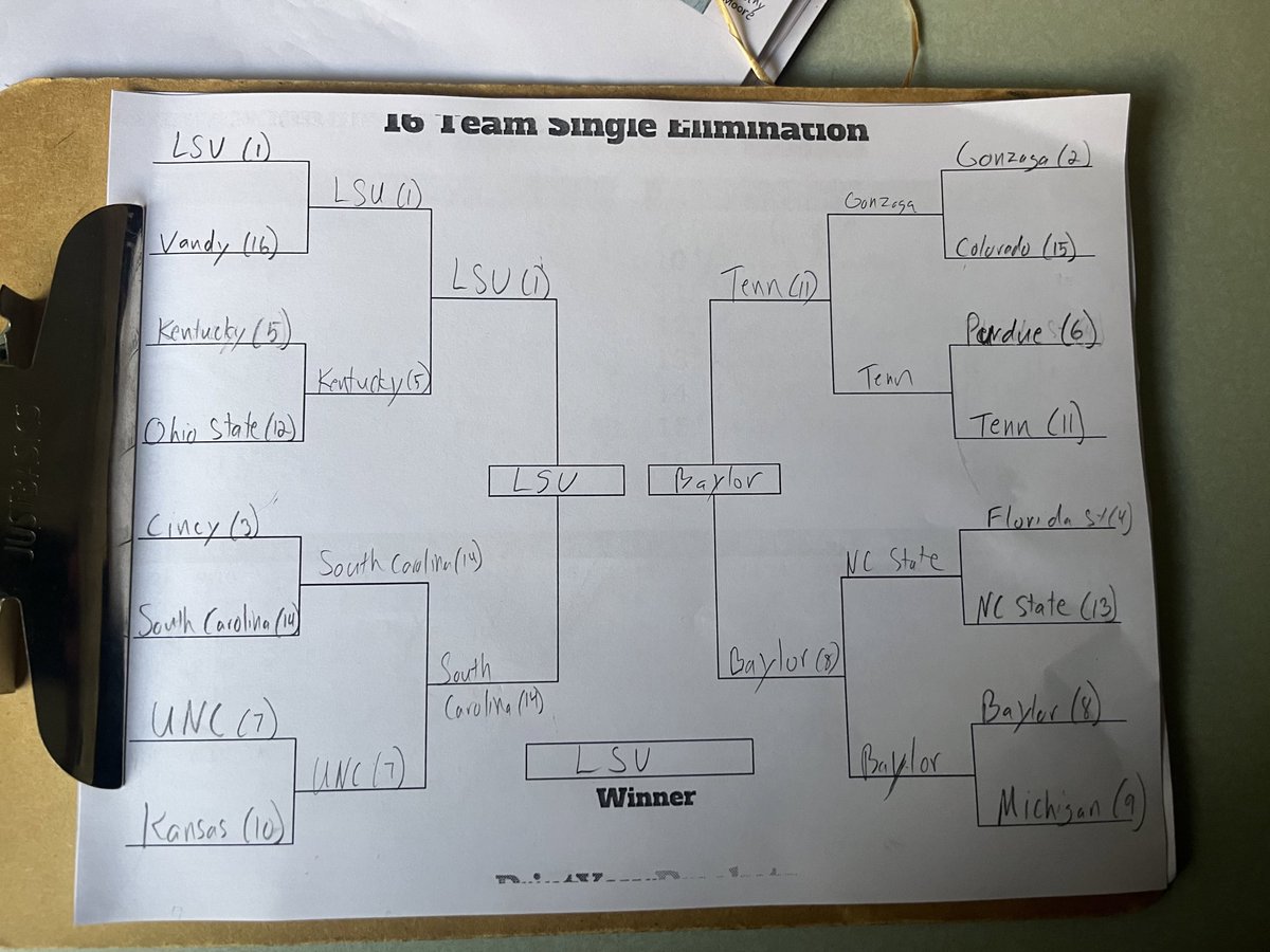 Organized a March Madness basketball tournament this week for NMS students! Great way to burn some energy after the state test and get ready for spring break!