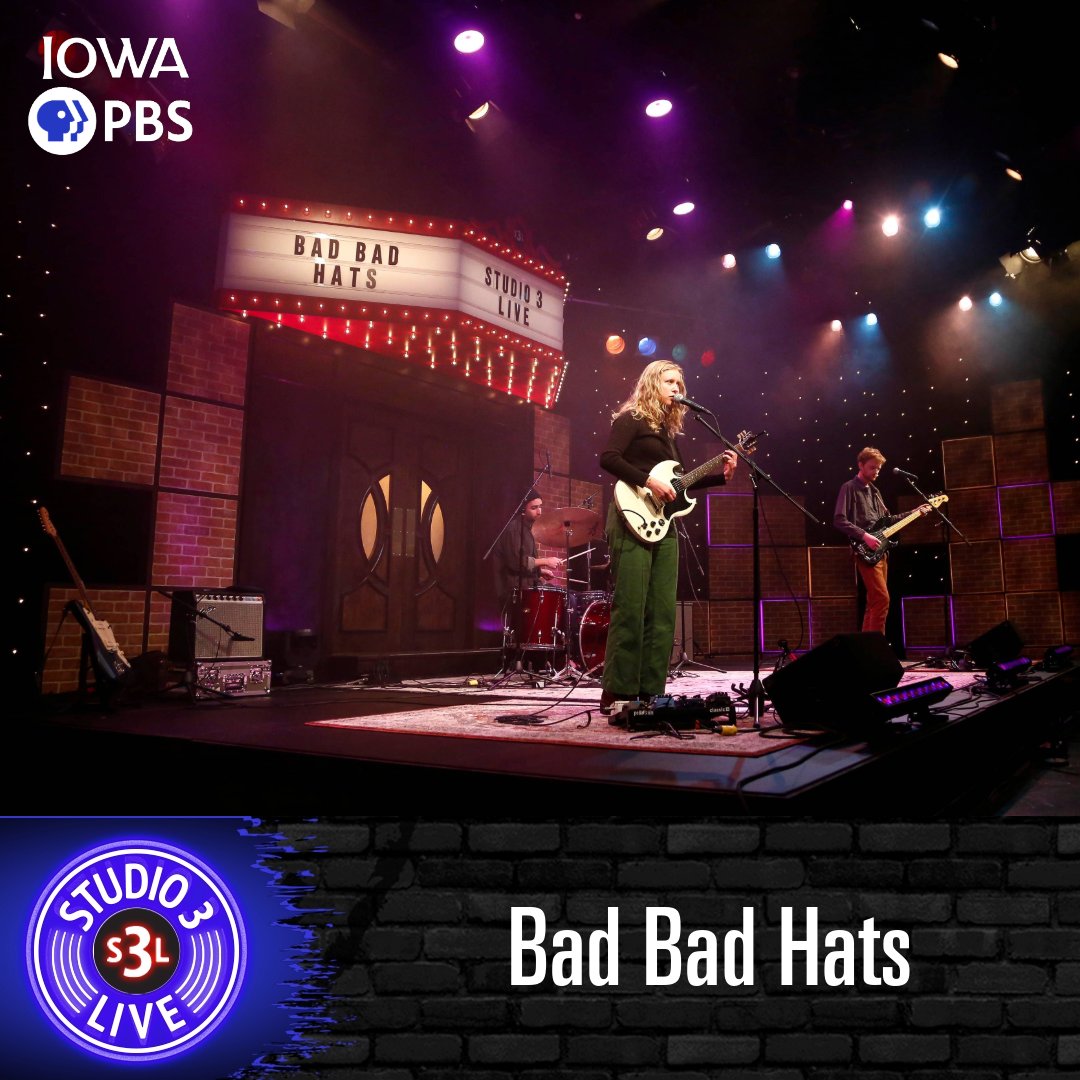 Trio @Badbadhats showcases their indie rock sound with a charming and joyful performance. Watch them on Studio 3 LIVE Friday, March 29 at 8:30 p.m. or on demand via the PBS App. Enjoy a peek at their performance >>> youtube.com/watch?v=7IFyvM…