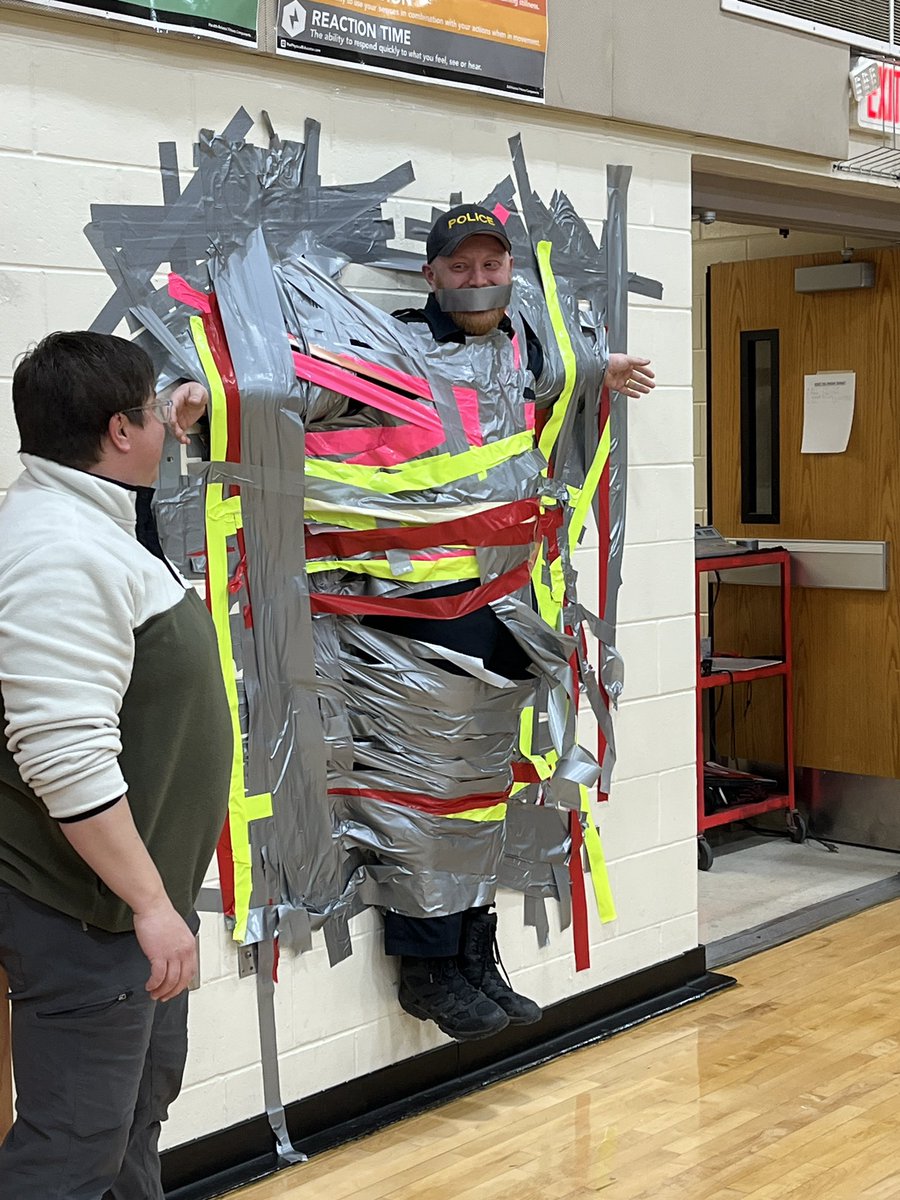 Started the weekend off with a Spartan Rally! Staff won a tie breaker free throw competition. Our school raised over $600 for special Olympics and our SRO got tapped to the wall. Rockets won the sing off…AGAIN!! Enjoy the long weekend Spartans! <a href="/GFSchools/">Grand Forks Public Schools</a> #SpartanPride
