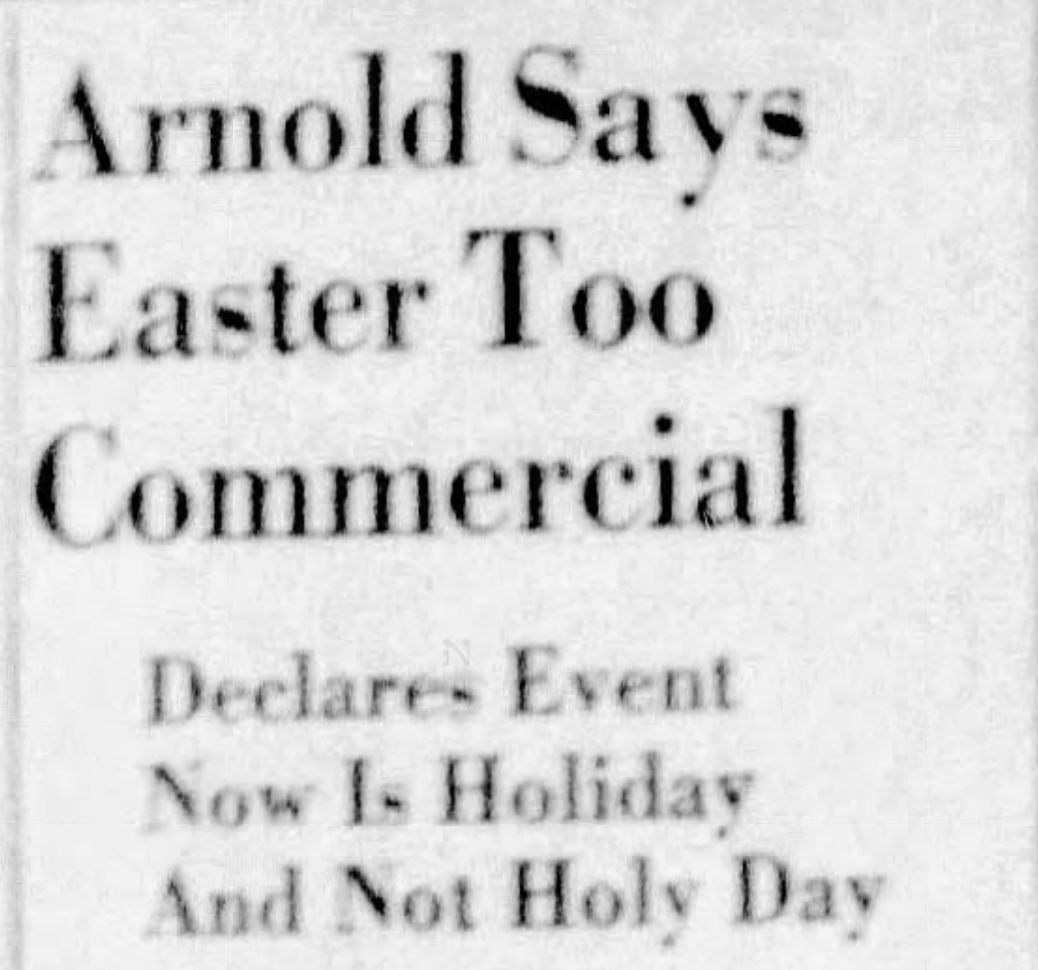 Easter is too commercial [1940]