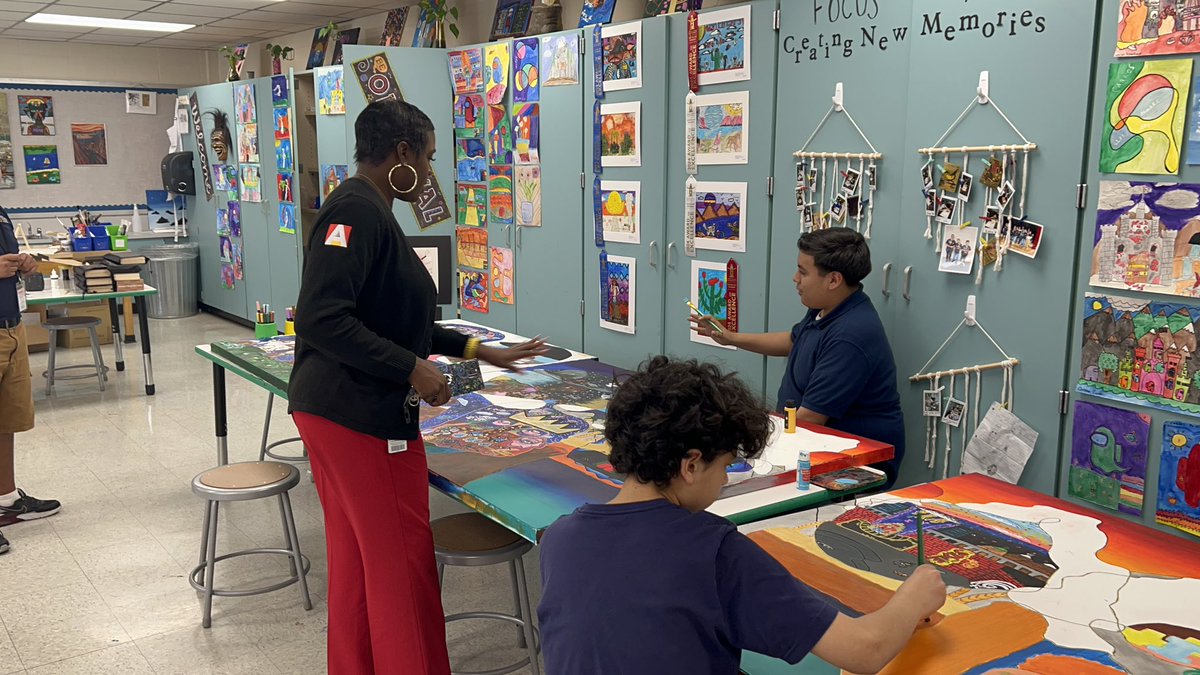 Impact_AISD's tweet photo. Getting to share the MAGIC that happens everyday with the world via GOAT NEWS with @_MrsWiley and taking @DrCrystalWatson behind the scenes with @KidFriendlyArt was EPIC! The next move will be our BEST MOVE! #YearOfGREATNESS https://t.co/AH9IoSYwHo