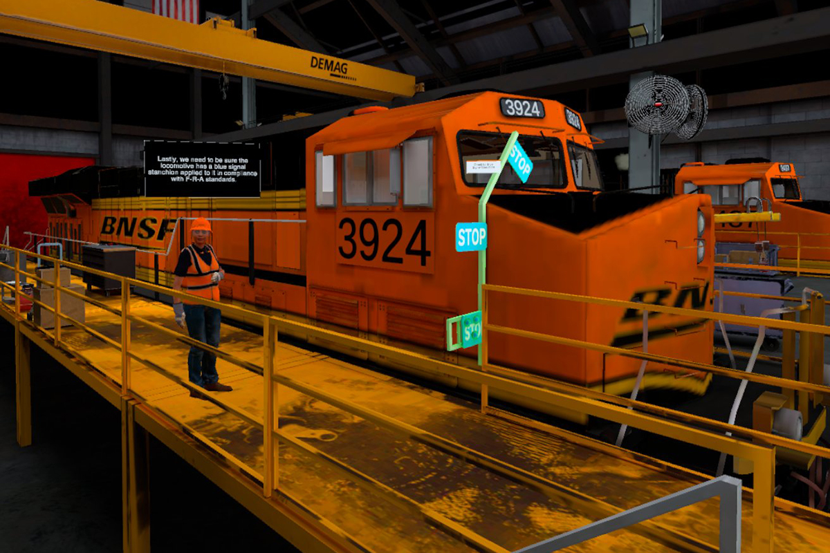 BNSF is now using virtual reality (VR) training for its mechanical teams! The technology delivers very real safety and efficiency benefits. When it comes to mechanical training, BNSF isn’t playing games. bnsf.com/news-media/rai… #innovation #virtualreality #safety